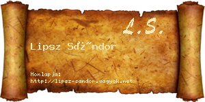 Lipsz Sándor névjegykártya