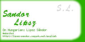 sandor lipsz business card